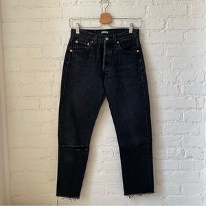 Reformation Levi’s Reworked Vintage High Rise Faded Black Denim Jeans | Size 25